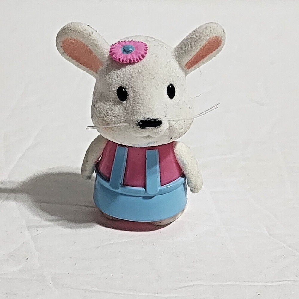 Lil Woodzeez Bobbleez Series 3 Macy Bunny Rabbit Flocked Figure 2" Bobblehead